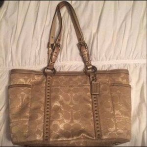 Gold Signature Coach Bag